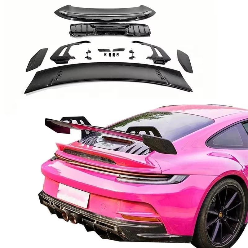 Dry Carbon Fiber GT3 Style Rear Trunk High Tail Rear Spoiler Wing for Porsche 911 992 Perfect Fitment