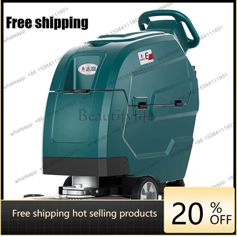 YJ Walk Behind Floor Scrubber Commercial Electric Cleaning Machine Industrial Floor Washer For Workshop Mall