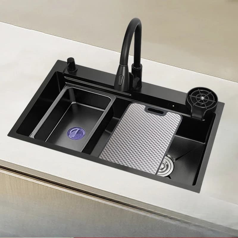Stainless steel sink nano household dishwashing pool thickened handmade vegetable basin on and off the table