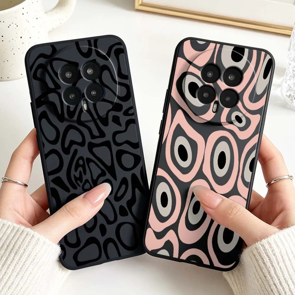 Abstract Pattern For Honor Magic 8 7 6 GT Play 7T 30 40 50 8T 60 9T 10T 9X 8X Pro Lite Plus 5G Black Phone Case