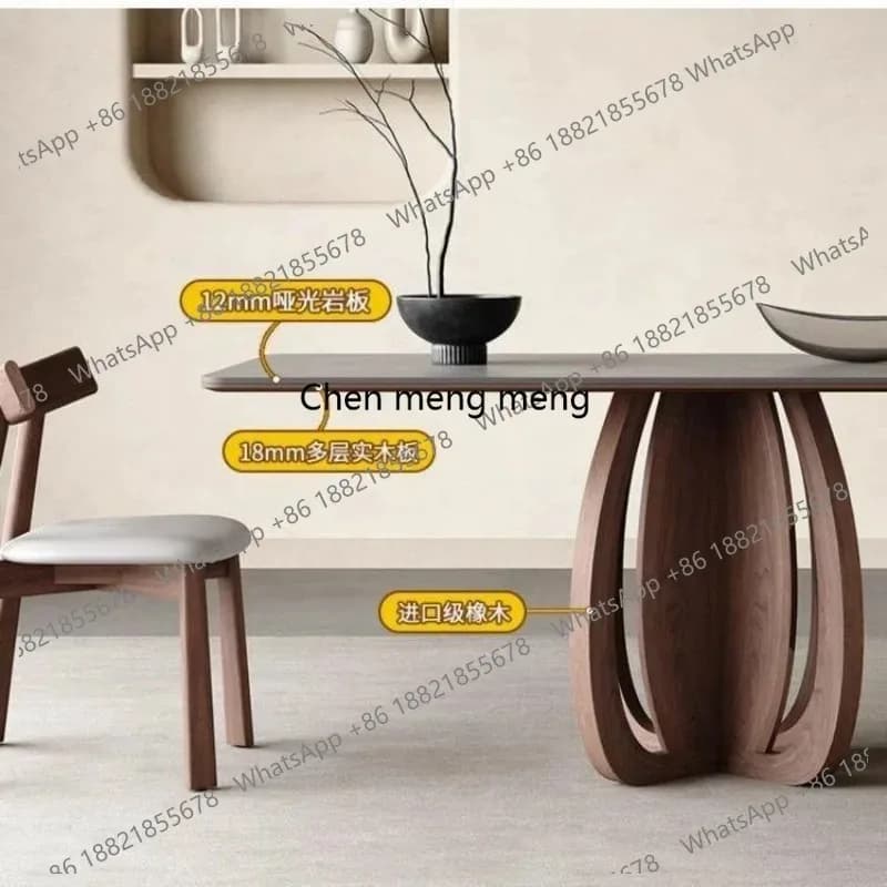 E136  Nordic rock slab dining table modern combination simple small apartment dining table household solid wood