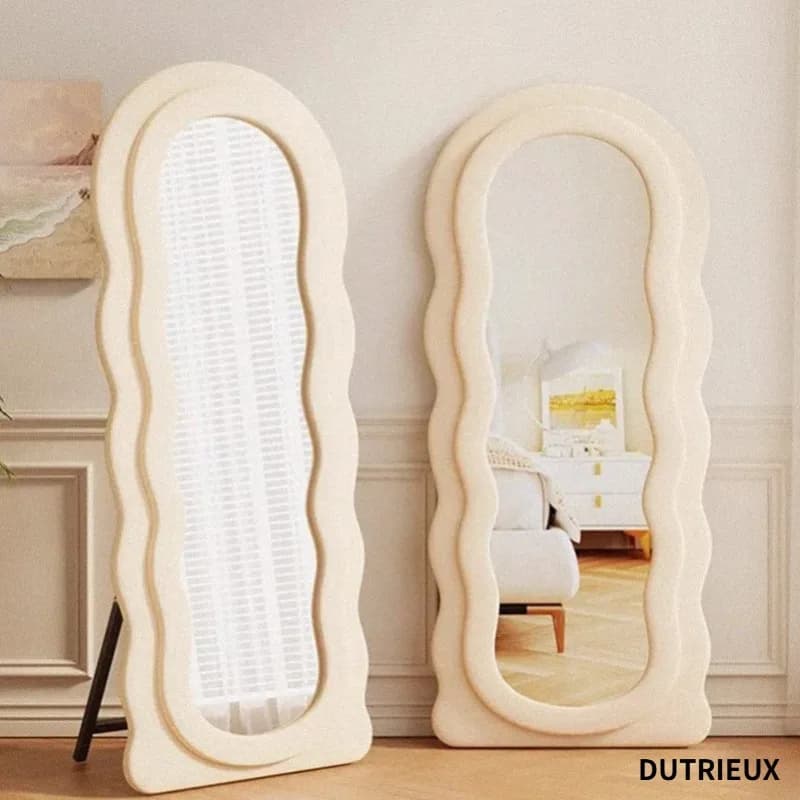 Full Body Mirror Aesthetic Nordic Luxury Funky Big Long Makeup Mirror Compact Wavy Standing Spiegels Living Room Decorations