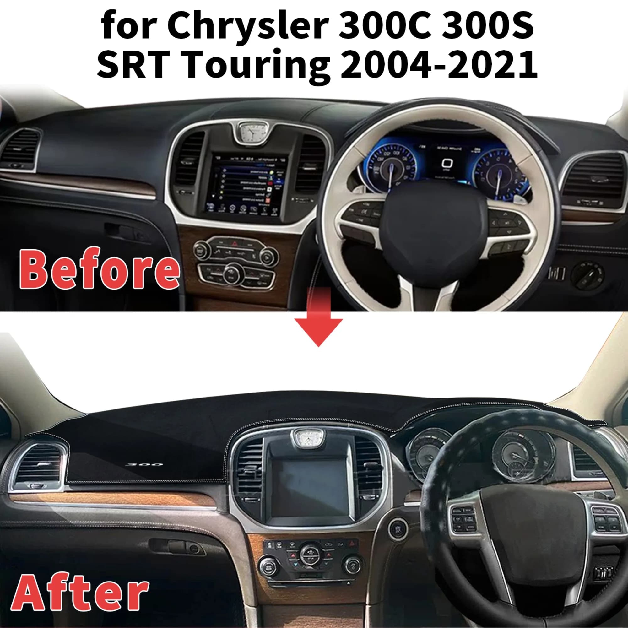 for Chrysler‌ 300C 300 300S SRT Touring Dashboard Cover Sun Shade Dashmat Anti-Glare UV Block Carpet Mat Automotive Dash Mat