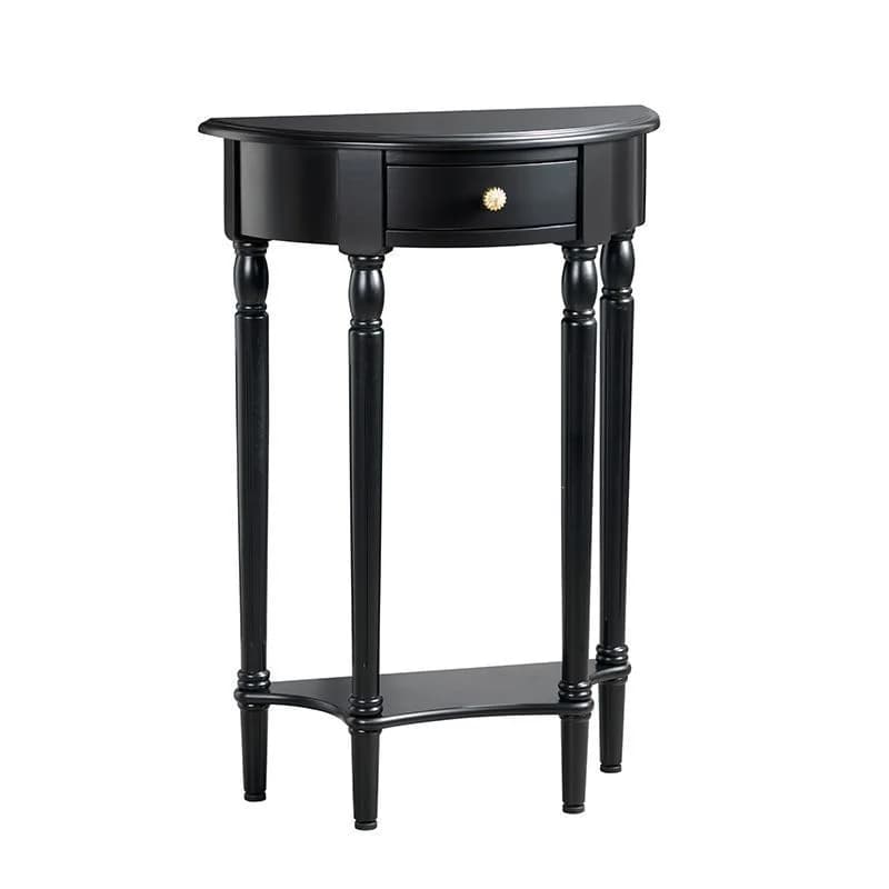 Semi-round entrance table, aisle decoration against the wall, solid wood retro table, living room wall side cabinet,super narrow