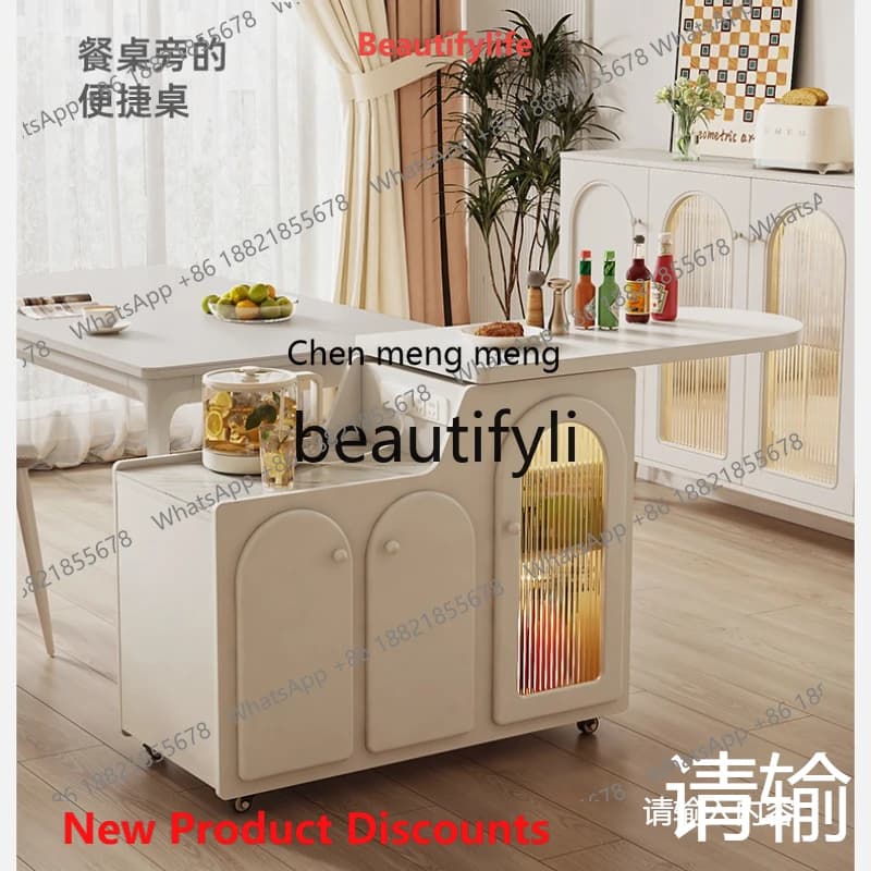 cn8350 ss Tea side table with cable charging smart sofa side cabinet simple modern mobile mini table