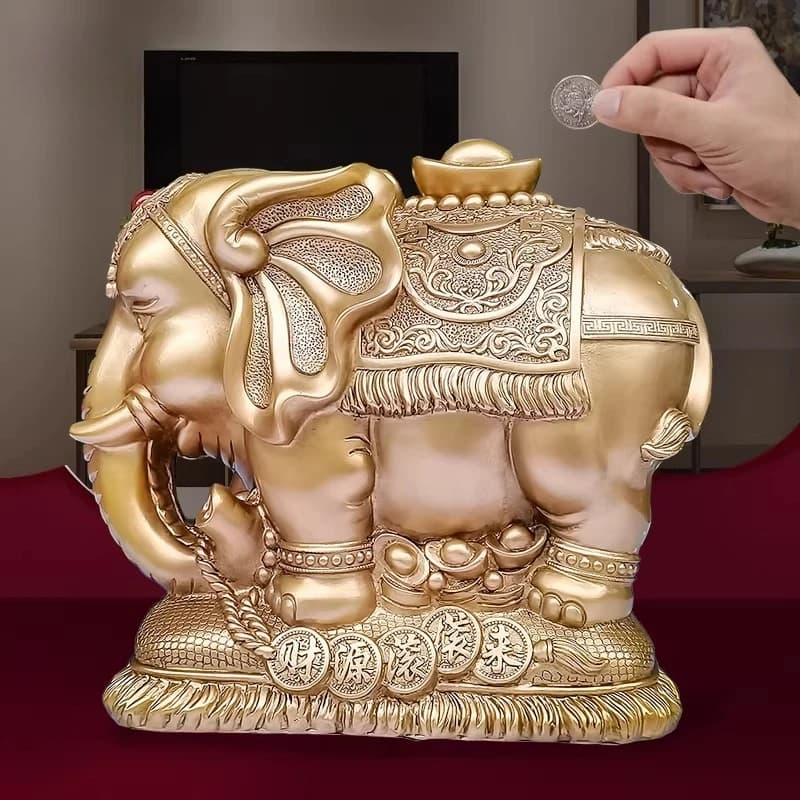 European Elephant Money Boxes Modern Aesthetic Design Accent Luxury Unique Large Piggy Bank Storage Spaarpot Home Decoration