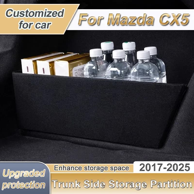 For Mazda CX5 KF 2017~2025 2PCS Car Trunk Storage Partition Multifunction Storage Box Thicken Trunk Partition Auto Part