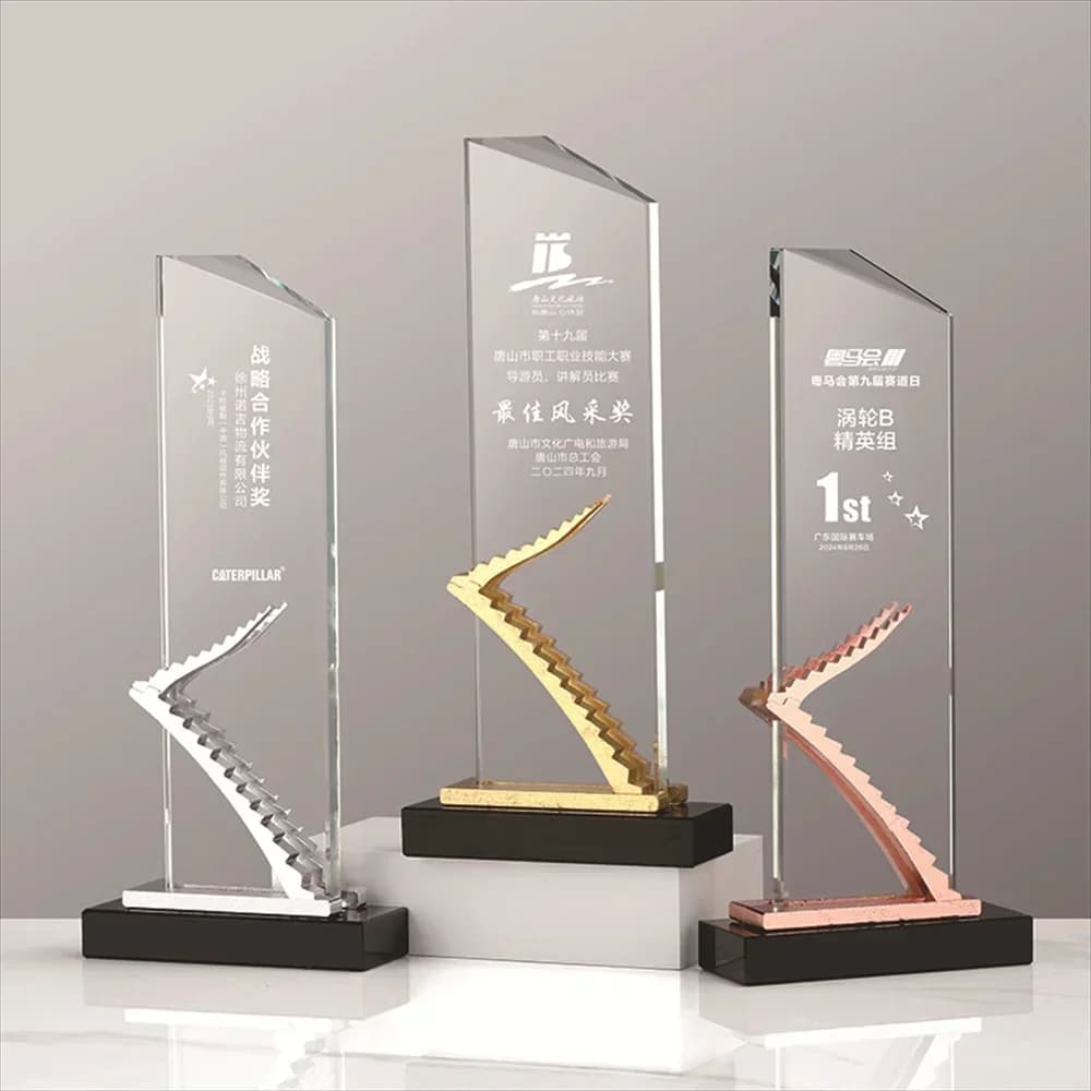 High-End Crystal Award Trophy Custom Personalized Text Logo for Company Annual Meeting Excellent Employee Champion Souvenir Gift