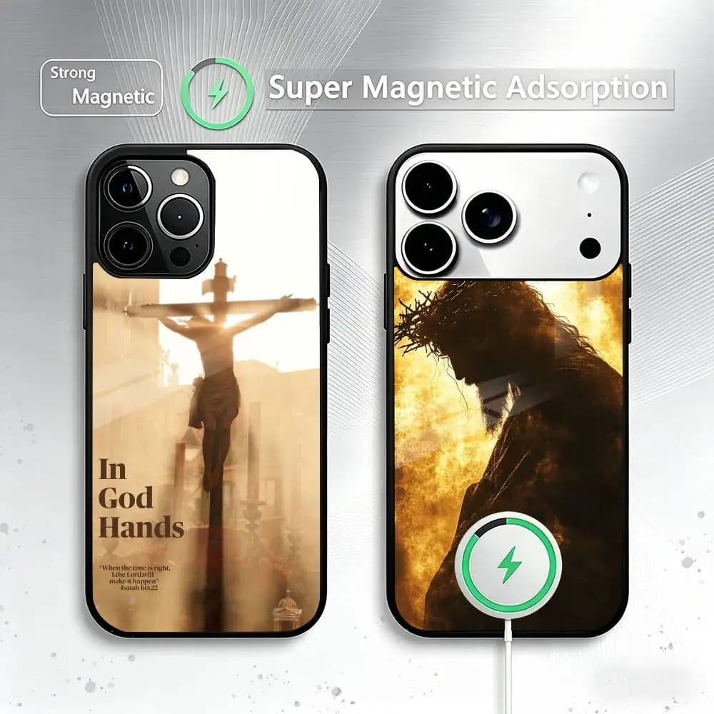 Jesus Christ My God Phone Case For iPhone17,16,15,14,13,12,11 Plus,Pro Compatible with magnetic wireless charging