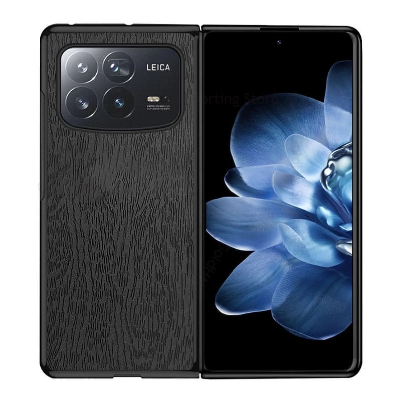 For Xiaomi Mix Fold4 5G Wood Texture Leather Phone Case For Mix Fold3 2 Ultra Slim Phone Cover For Mix Fold 4 3 2 Hard PC Cover