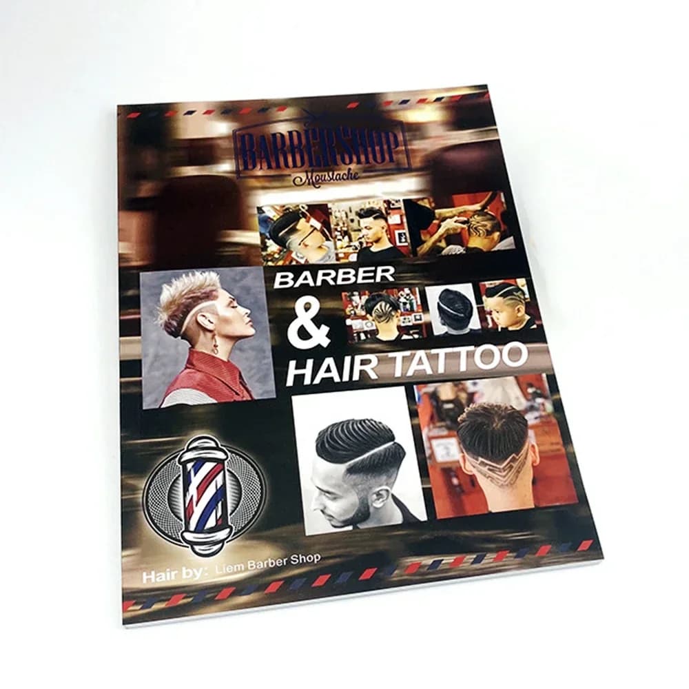 BABRER & HAIR TATTOO Hairdressing Design Painting, Sculpture Pomade Hair Style Design Pattern Books MALE HAIR Show Magazine 0