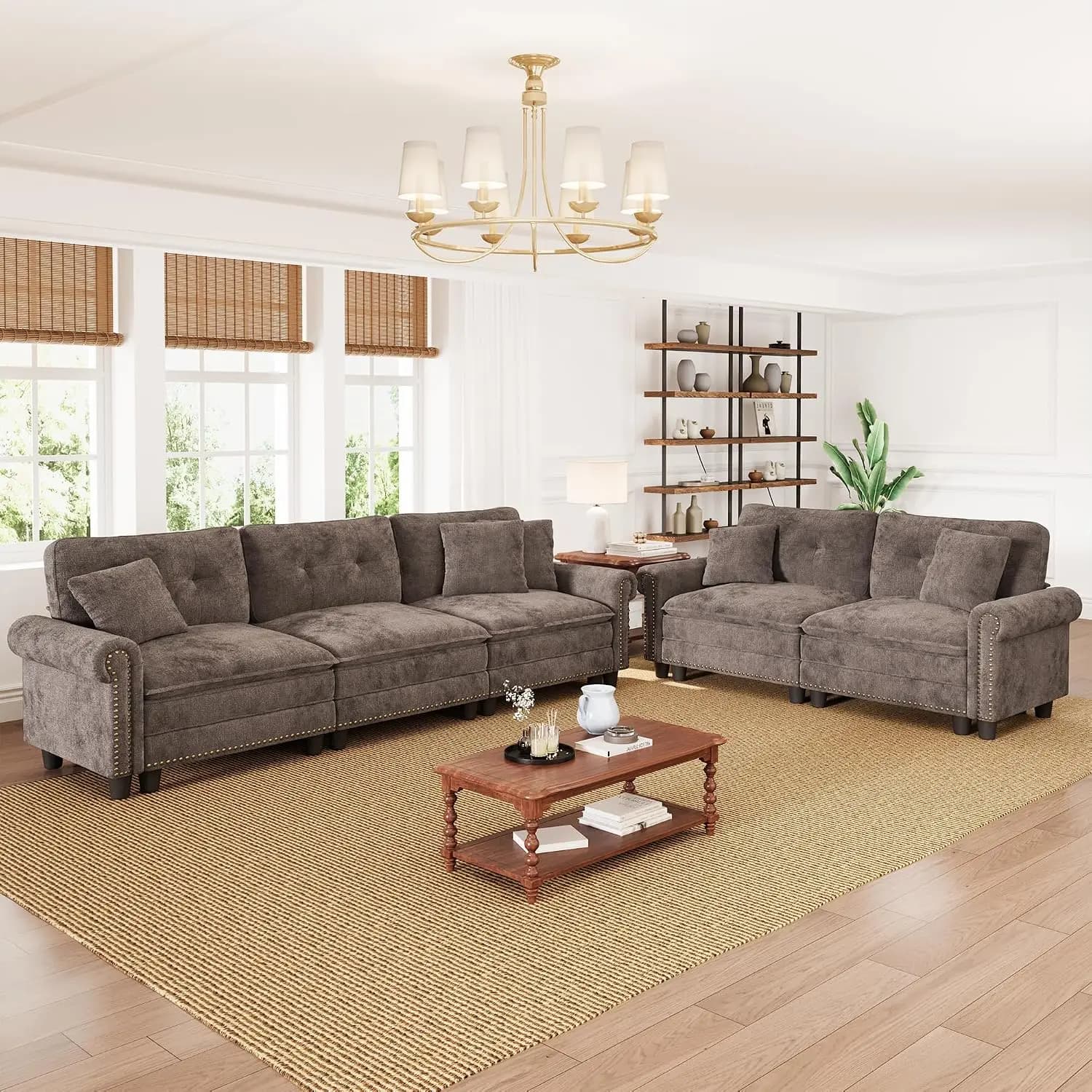 Modular Sectional Sofa Set Living Room Furniture with Reversible Chaise, Customized