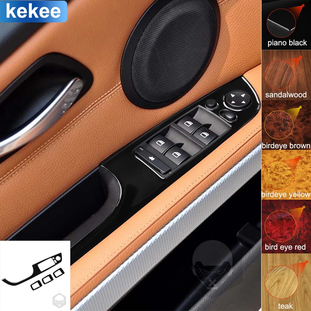 For BMW 3 Series E90 E92 2005-2012 Door Window Lift Control Trim Frame Cover Piano Black Stickers Car Interior Accessories Trim