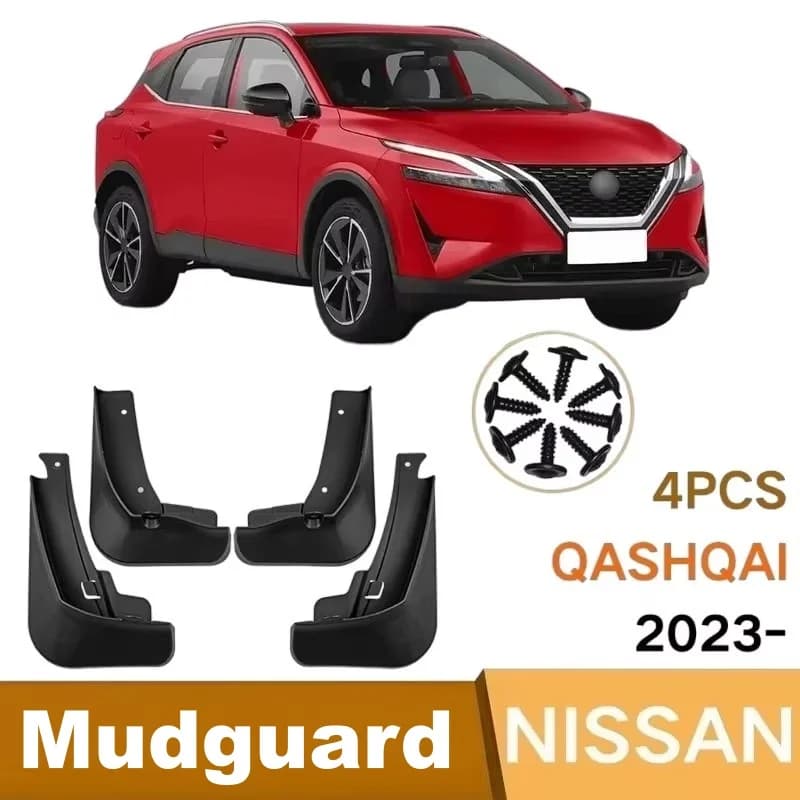 4PCS Mud Flaps For Nissan Qashqai J12 2023 2024 Car Accessories Mudguard Upgrade Anti-splash Guards Front Rear Wheels Fender