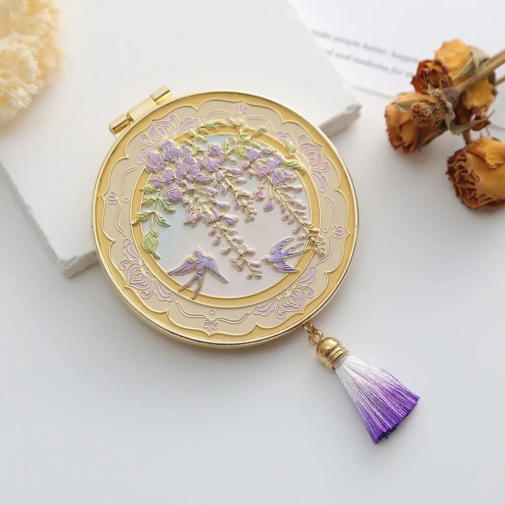 Chinese Style Handheld Mirror Handheld Vanity Mirror  Exquisite and Full of Oriental Charm Gifts for Women