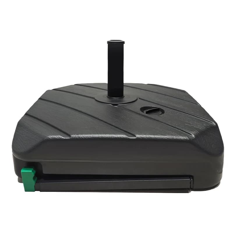 China Factory's Modern Black Patio Cantilever Umbrella Base Waterproof Offset Stand with Wheels Quality Outdoor Furniture