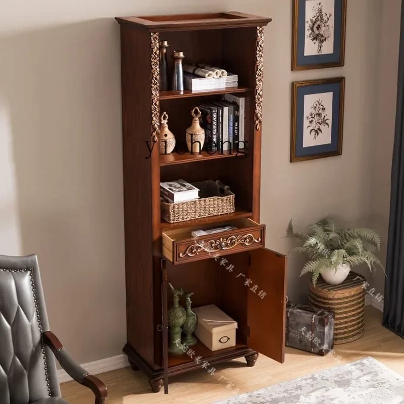a5 Retro Single Bookcase European Style Living Room Entrance Floor Height Double Door Wine Cooler