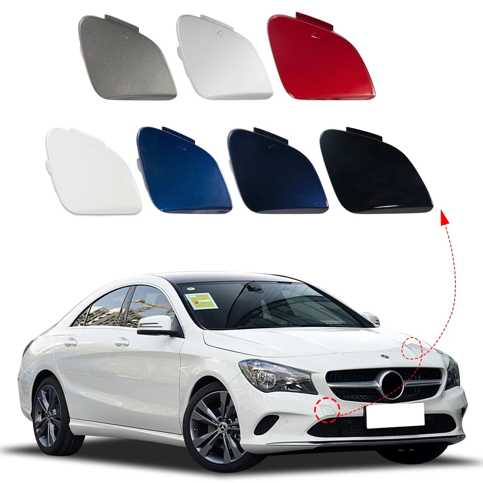 Front Bumper Tow Hook Cover Cap Eye For  Mercedes-Benz CLA-Class Coupe W117 Facelift for CLA180 CLA200 2016-2020 1178851300