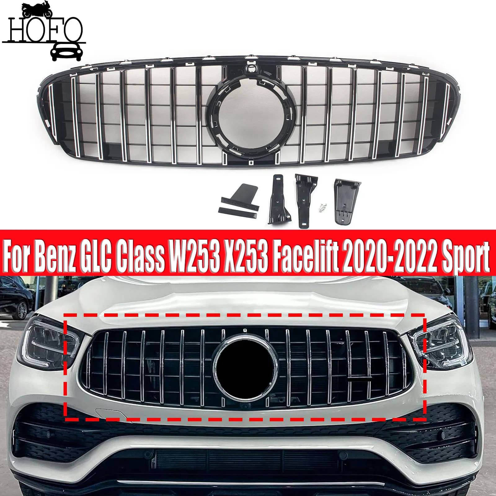 Grill Front Bumper Grille Radiator Replacement Part For Mercedes Benz GLC Class W253 X253 Facelift 2020-2022 Sport Model
