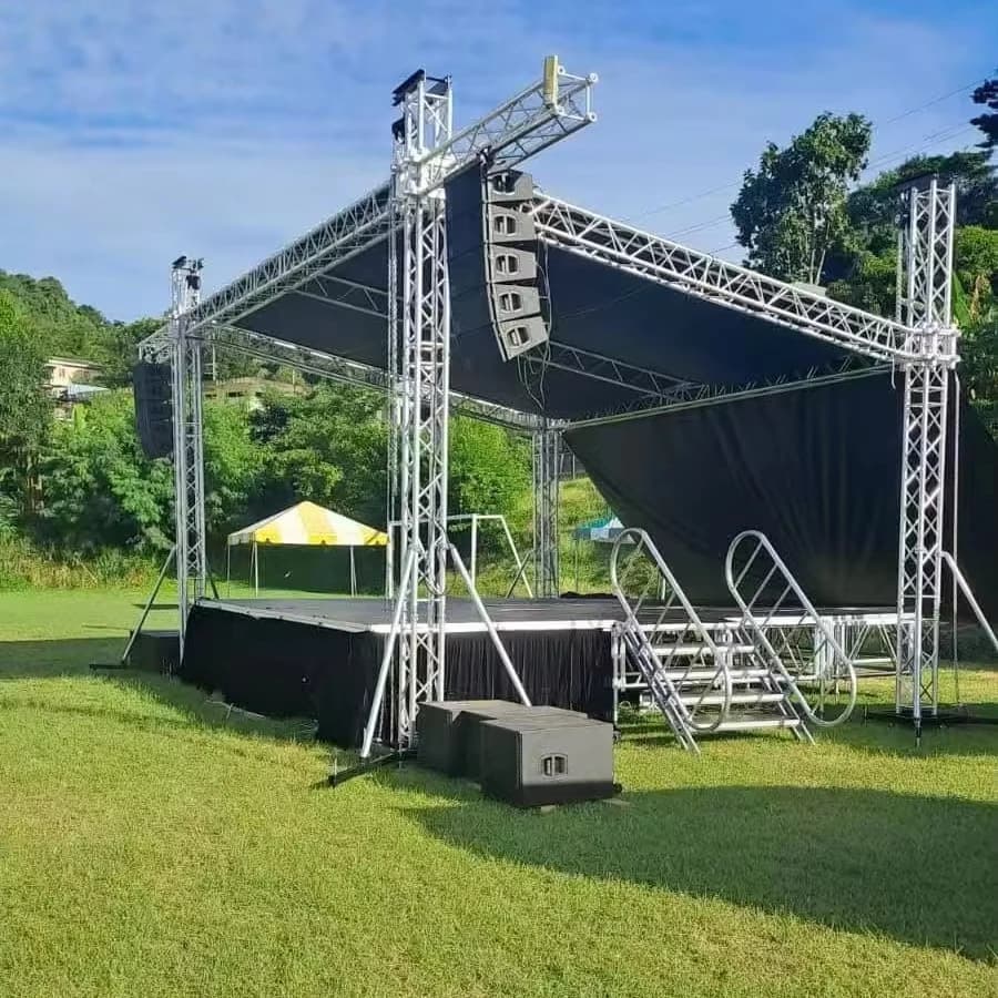 Factory Direct Aluminum Alloy Stage Background Lighting Truss Display Square Pattern Interface TUV Certified Portable Roof 500kg