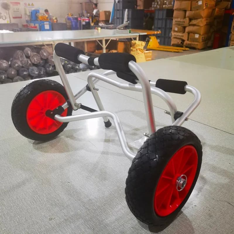 Kayak, rubber boat, aluminum alloy solid wheel trolley, foldable trailer