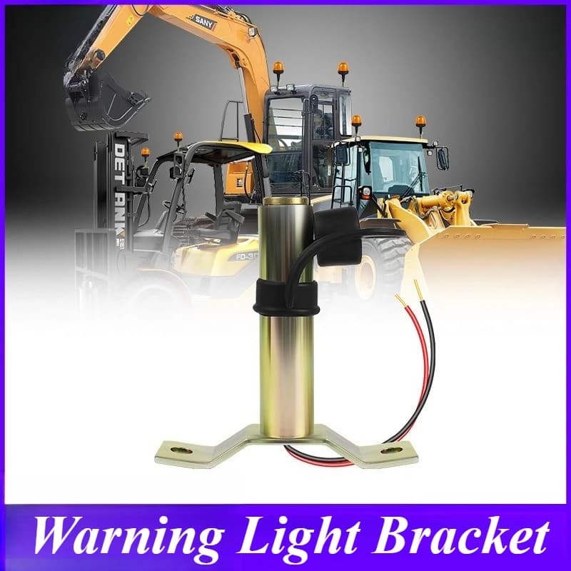 For Universal Vehicle Forklift Tractor School Bus Warning Light Mount Bracket Base with Wiring Harness Adapter Anti-Vibration