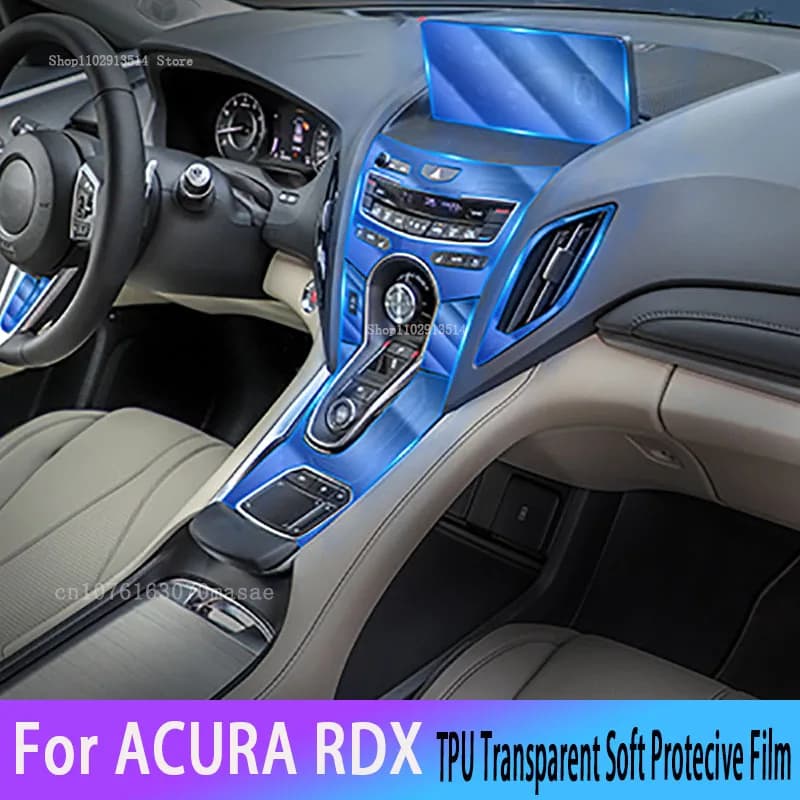 Transparent Anti-scratch Stickers For ACURA RDX 2019-2022 TPU Car Interior HD Clear Gear Dashboard Protective Film Accessories
