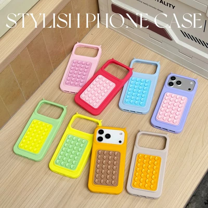 Cute Monster Suction Cup Liquid Silicone Phone Case for IPhone 18 17 16 15 14 13 12 Pro Max Shockproof Soft Protection Cover