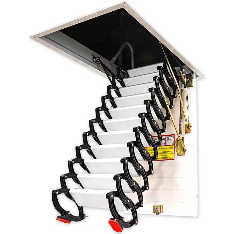 Electric telescopic wooden stairs thickened loft household indoor ladder invisible folding lifting and stretching