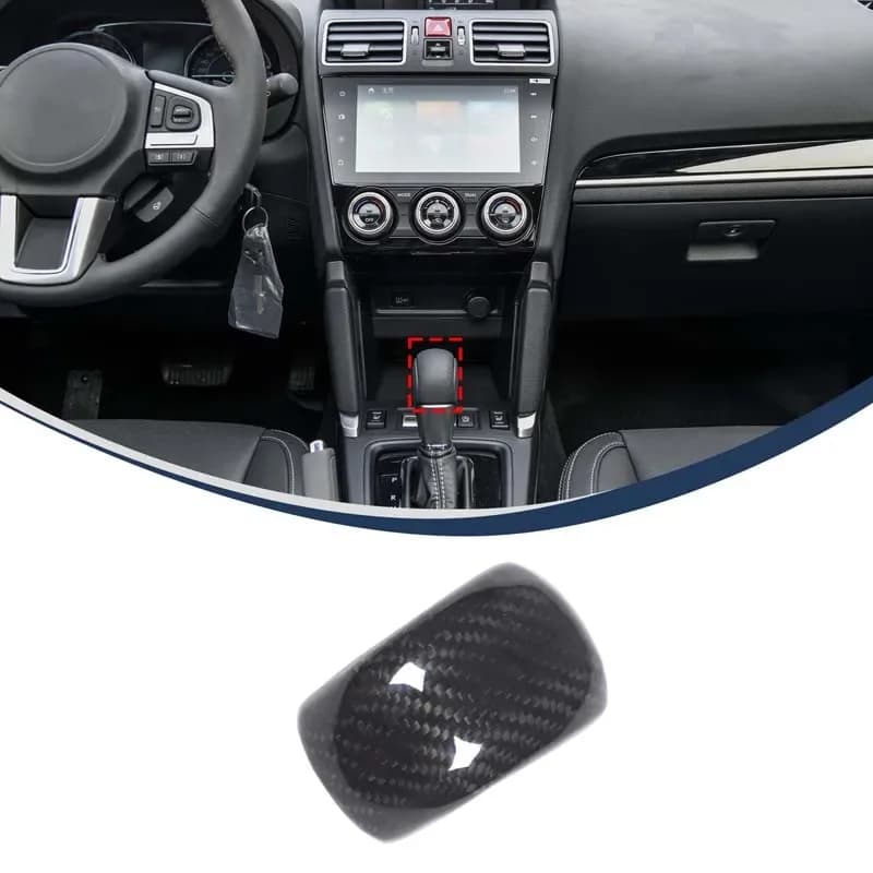 For Subaru Forester 2013-2018 Real Carbon Fiber Car Gear Shift Head Decorative Cover Trim Sticker Interior Car Accessories