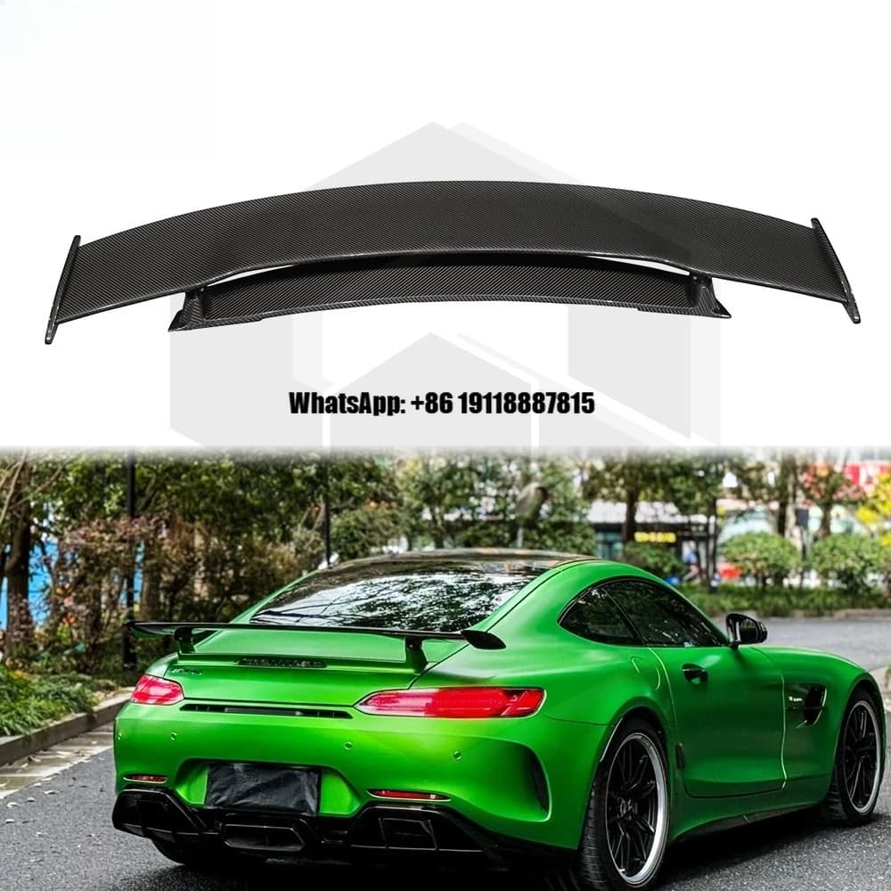 High Quality Dry Carbon Fiber GTR Style Rear Wing Spoiler for Mercedes Benz GT Universal Rear Diffuser Lip Splitter Trunks