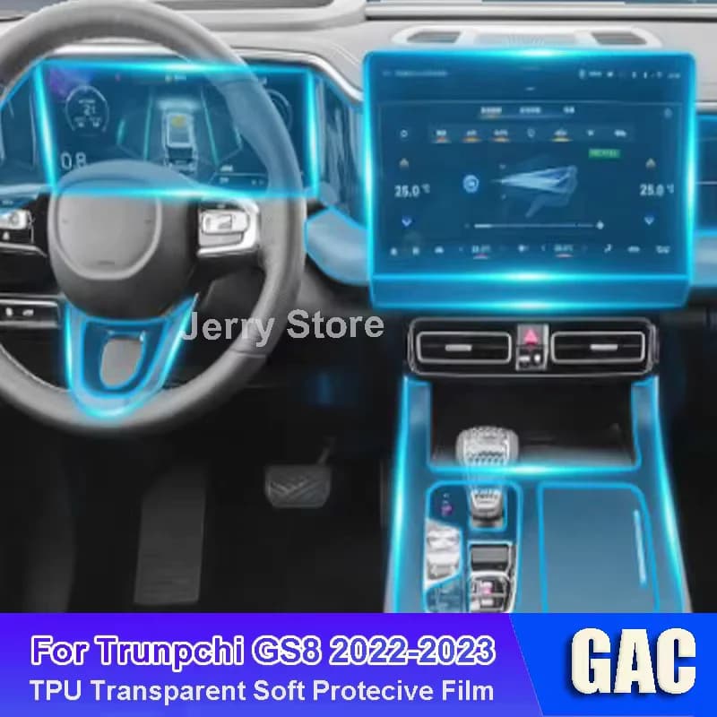Easy Install Stickers For GAC Trunpchi GS8 (2022-2023) Car Interior Screen Protector Center Console Anti-Scratch Film Trim Cover
