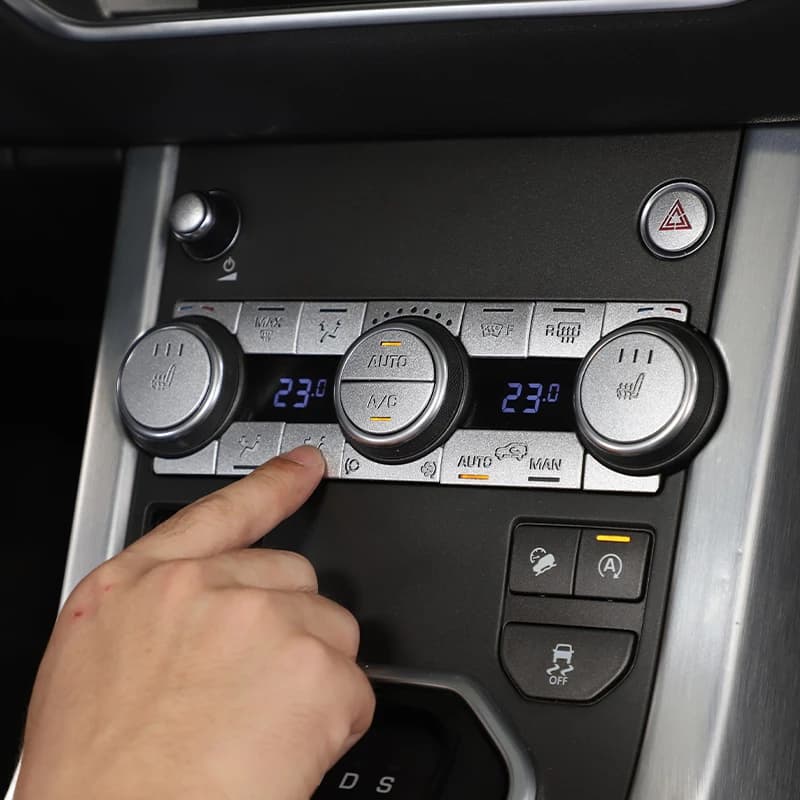 Car Center Console Climate A/C CD Control Panel Switch Buttons Cover One-touch Start/Stop Button Sticker For Range Rover Evoque