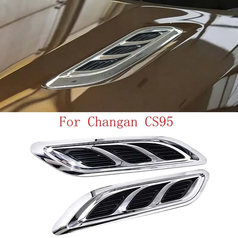 For Changan CS95 Car Front Engine Hood Trim Cover Hood Bright Strip Engine Top Cover Trim Bonnet Air Vents Car Exterior Parts