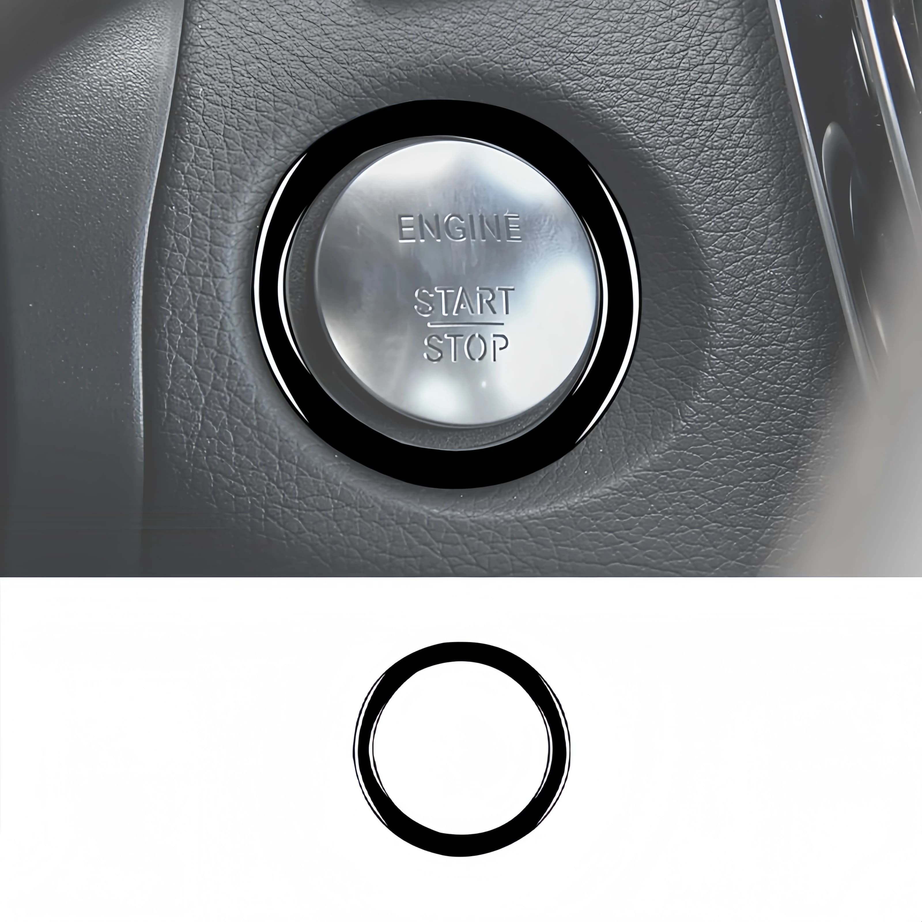 For Mercedes W205 Benz C Class GLC 2014-20 Piano Black Car Engine Start Stop Button Switch Ring Trim Cover Sticker Auto Zubehör