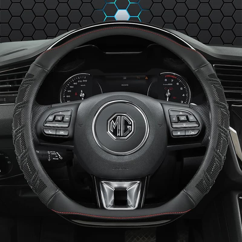 Carbon Fibre Leather D Shape Car Steering Wheel Cover For MG ZS HS 2017 2018 2019 2020 MG GS 2016-2020 eHS 2020 Auto Accessories