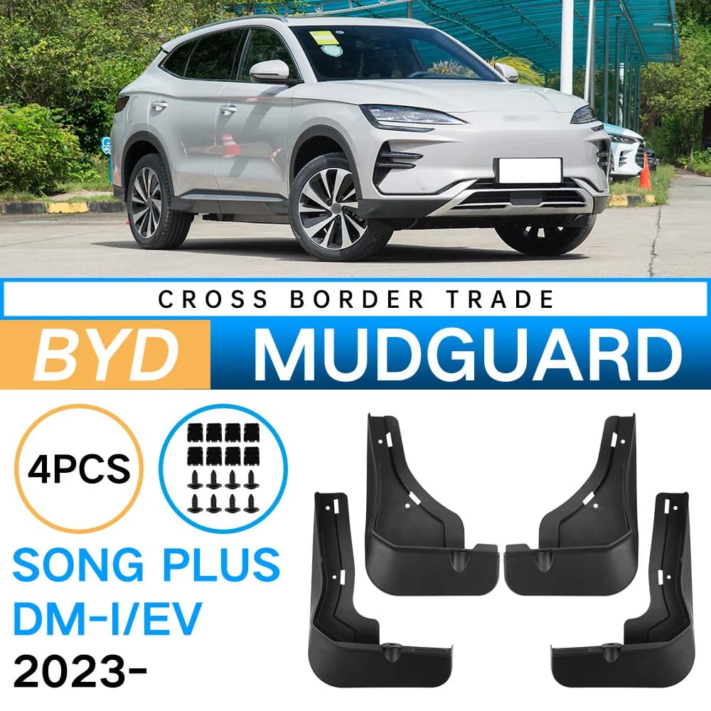 Auto Car Mud Flaps Splash Guards Fender for For BYD Song Plus Seal U DM-i/EV 2023-2024 Premium Quality Exterior Parts