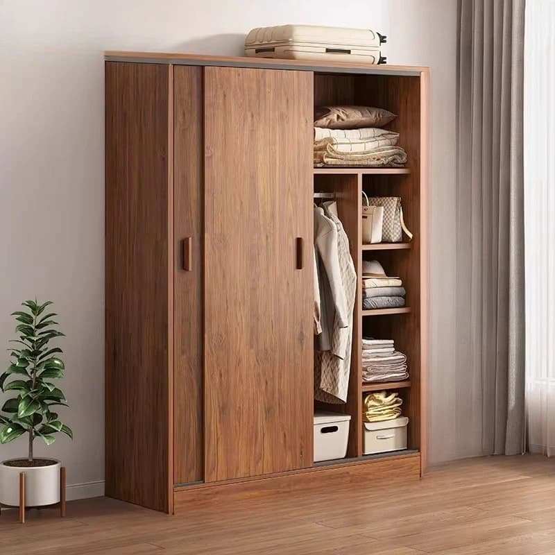 Simple Fabric Wardrobe Organizer Storage Wooden Open Partitions Cupboard Wardrobe Modern Minimalist Guarda Roupa Home Furniture