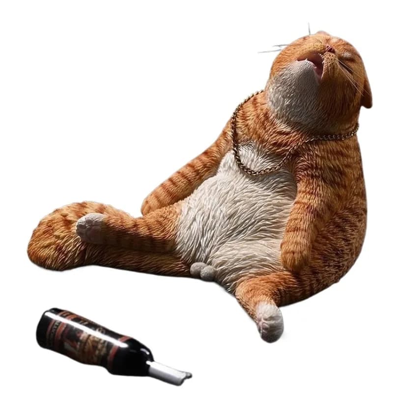 Drunk cat cute creative conspicuous bag drunk cat pet model figure car ornament tide play