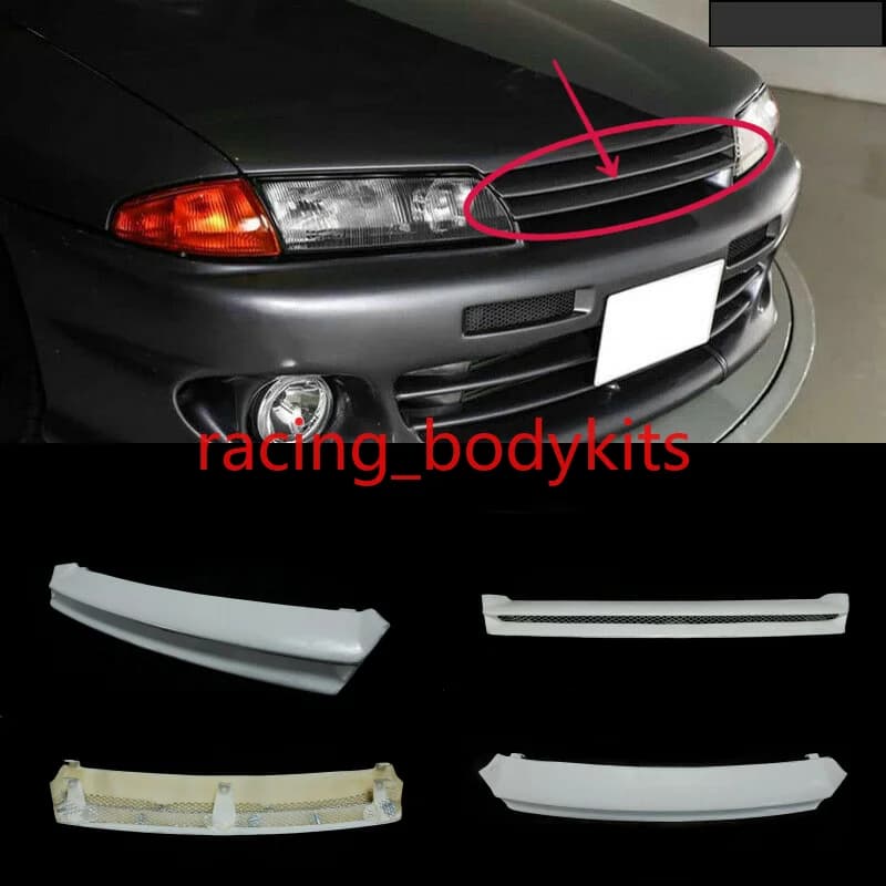 For Nissan R32 GTR BNR32 RB26 FRP Unpainted OE style Front Bumper Grille cover