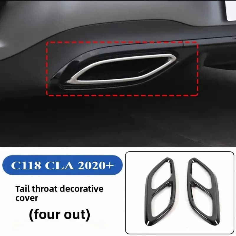 For Mercedes-Benz C118 W118 CLA modified exterior tail throat exhaust port decorative trim 2020-2025
