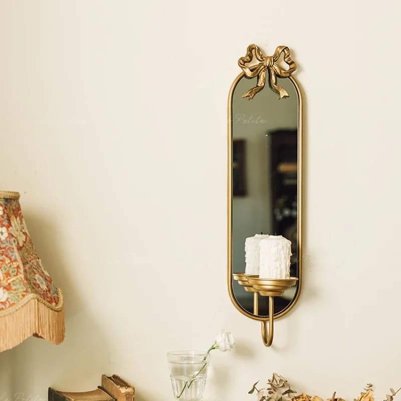 Ancient Wall Mirror Pendant The Iron Makeup Mirror Wall Hanging Candlestick Decoration Rack Home Decor Porch Mirror