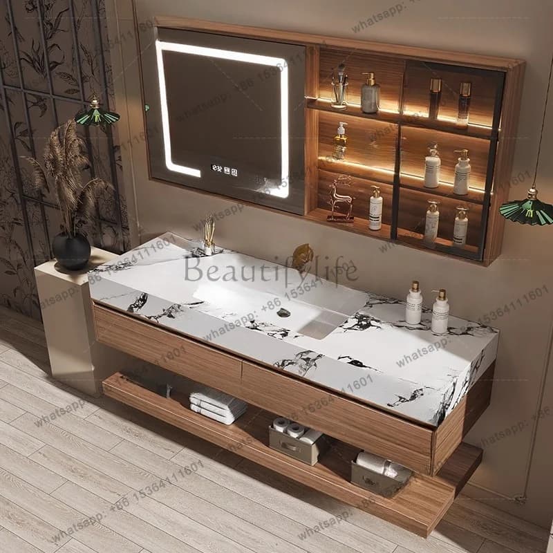 Toilet Wooden Bathroom Cabinet Storage Accessories Mirror Modern Dressers Bathroom Cabinet Wall Over Gabinete Hotel Furniture