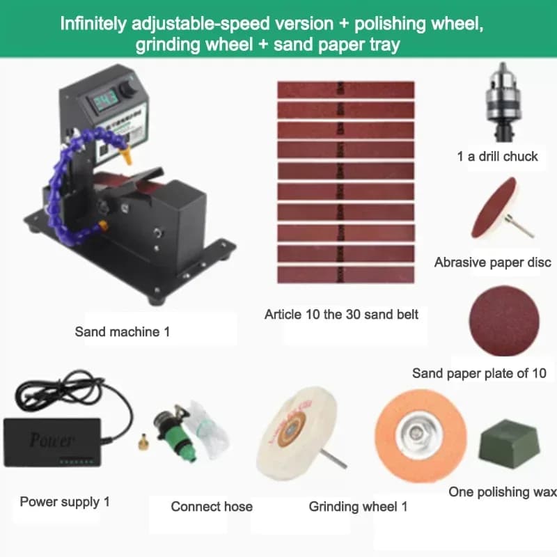 795  Multi-Function Household Miniature Water Abrasive Belt Machine  Stepless Speed Regulation Wet And Dry Sanding Machine 220 V