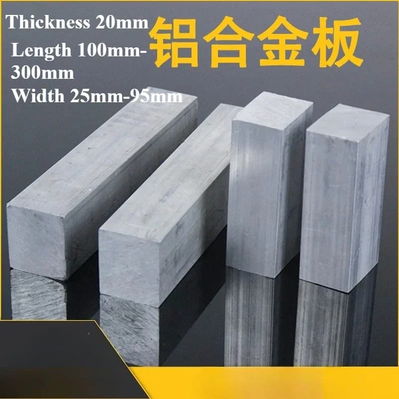 Thickness 20 mm Width25 35 45 55 65 75 85 95mm 6061 Aluminum Alloy Flat Bar Length  100mm 150mm 200mm 300mm