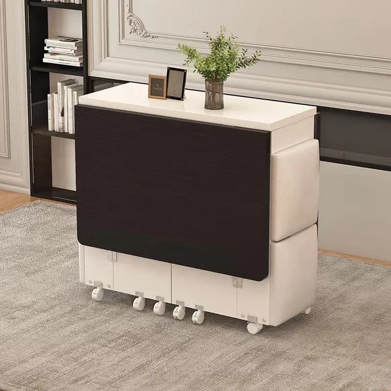 Folding Dining Table Extendable Rectangular with Wheels Movable Space Saving for Small Apartment Home Kitchen New Simple Table