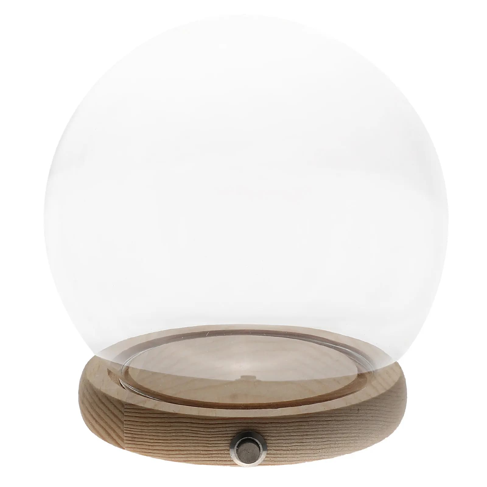 1 Set Exquisite Glass Dome For Immortal Flower Transparent Display Cover Glowing Base Delicate Flower Displaying Dome Glass
