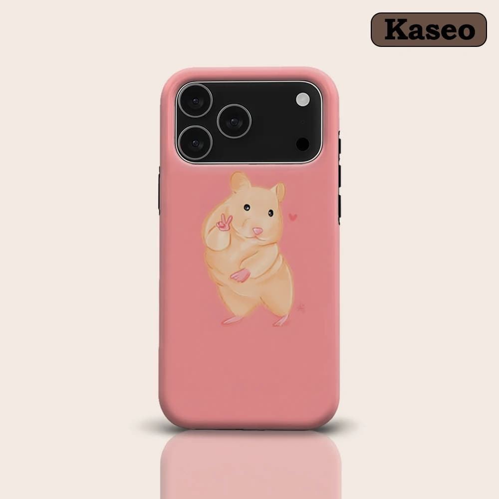 KASEO Matte Bumper for Magsafe Case for IPhone 17 16 15 14 Plus 13 Pro Max Shockproof Hard PC Peace Hamster Cover