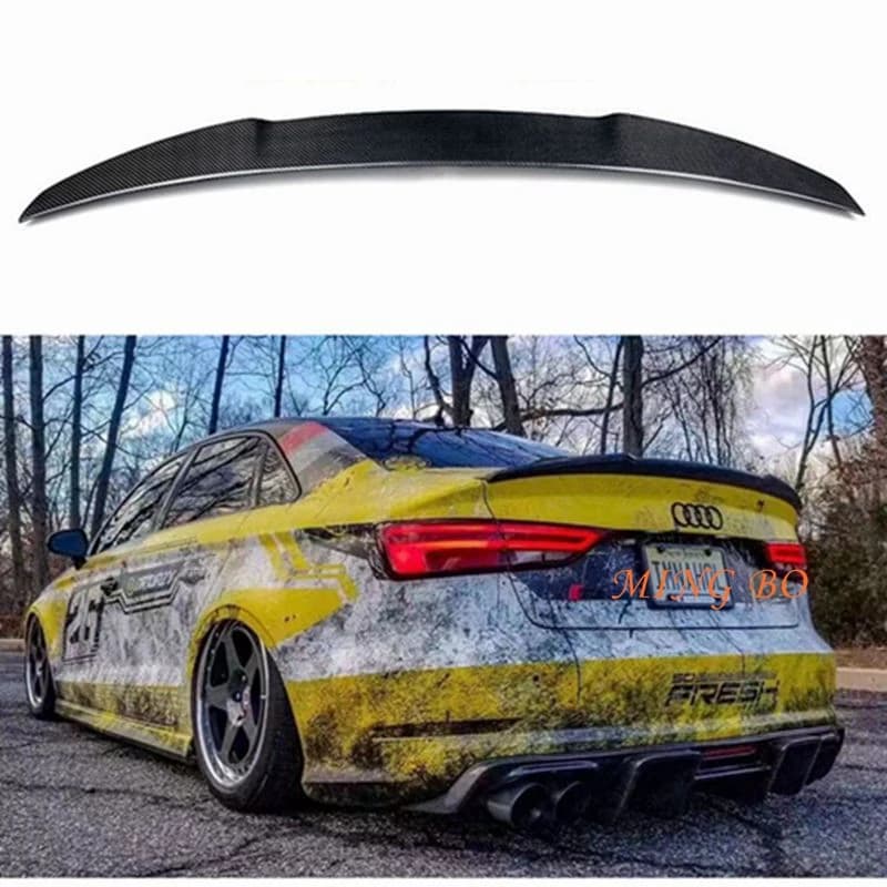 2013-2020  Forged carbon For AUDI A3 S3 RS3 8V Limousine Sedan V Style Carbon Fiber Rear Spoiler Trunk Wing