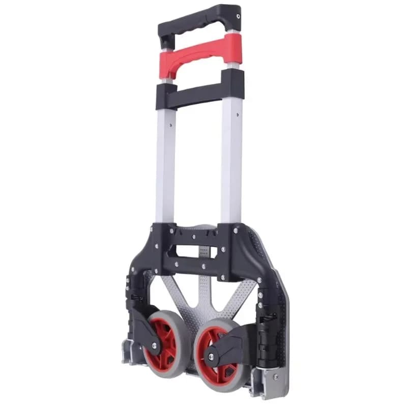 Portable lightweight folding luggage aluminum trolley with two wheels